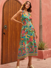 Einzigartiges Midikleid mit ethnischem Blumendruck